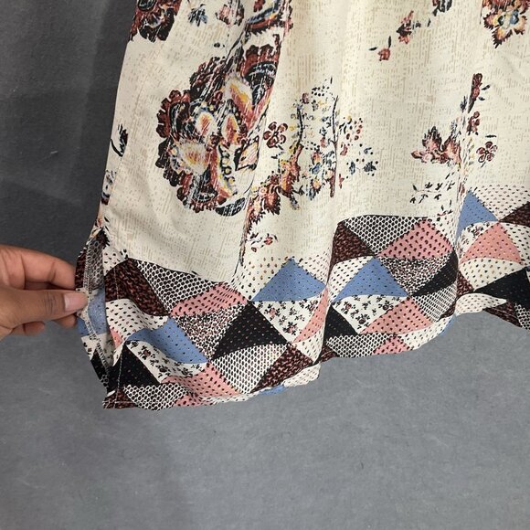 Maurices Top Women Sz‎ 2X V-Neck Floral Lace Patchwork Peasant Boho - Picture 7 of 16